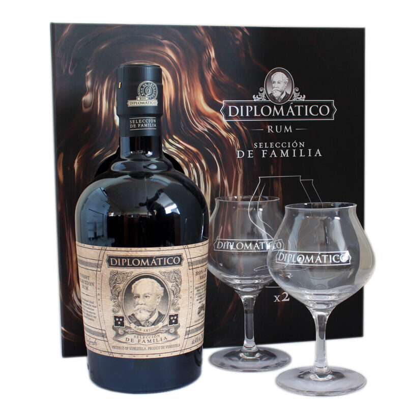 Diplomatico Seleccion de Familia in cutie cu 2 pahare 0.7L